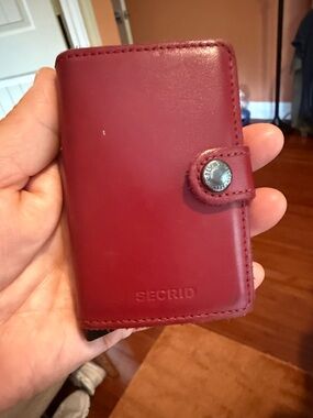 Secrid Slimwallet in Deep Red Leather - Compact Card Holder